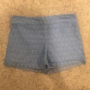 Blue lace overlay shorts